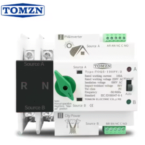 TOMZN ATS TOQ5-100PV 2P 3P 4P 63A 100A 125A 50/60HZ signal-phase Din rail