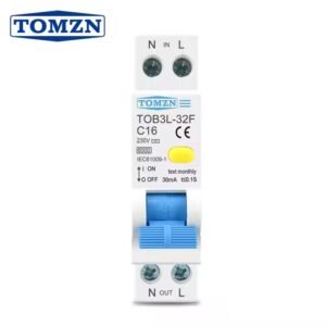 TOMZN RCBO TOB3L series 1P+N  6-25A 6KA 18mm 230V 50/60Hz